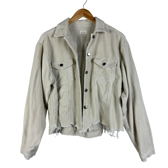 POL Cord Corduroy Jacket Cream Beige Size Medium - Picture 2 of 9